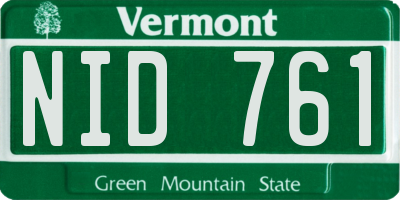 VT license plate NID761