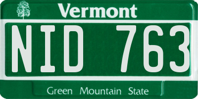 VT license plate NID763