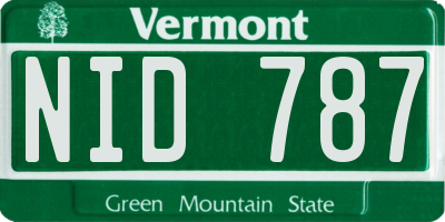 VT license plate NID787