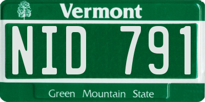 VT license plate NID791