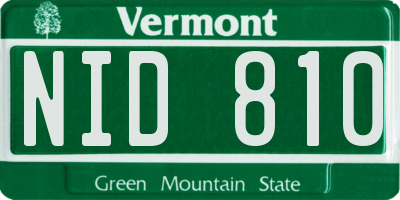 VT license plate NID810