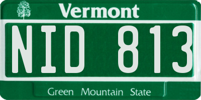 VT license plate NID813