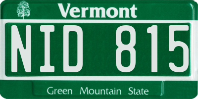 VT license plate NID815
