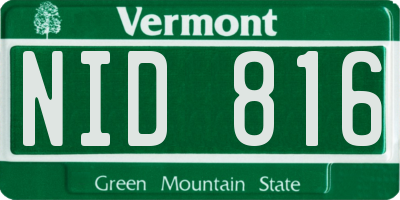 VT license plate NID816