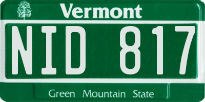VT license plate NID817