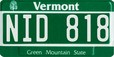 VT license plate NID818