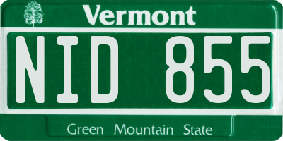 VT license plate NID855
