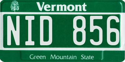 VT license plate NID856