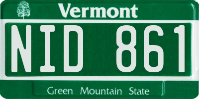 VT license plate NID861