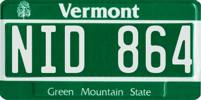 VT license plate NID864
