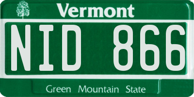 VT license plate NID866