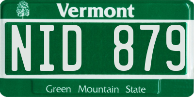 VT license plate NID879