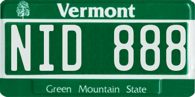 VT license plate NID888