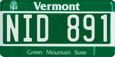 VT license plate NID891