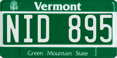 VT license plate NID895