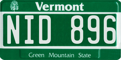 VT license plate NID896