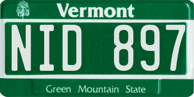 VT license plate NID897