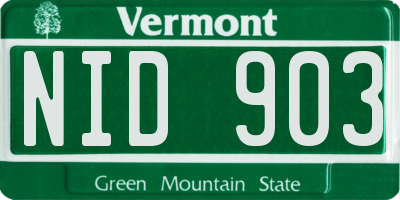 VT license plate NID903