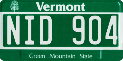 VT license plate NID904