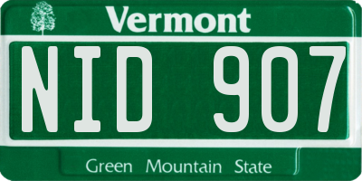 VT license plate NID907