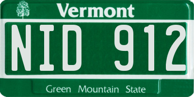 VT license plate NID912