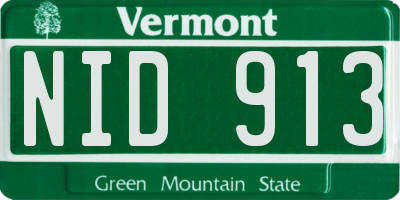 VT license plate NID913