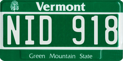 VT license plate NID918