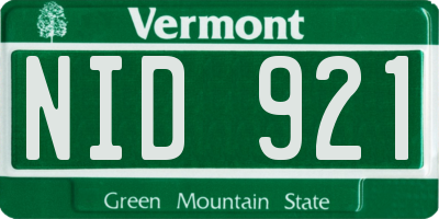 VT license plate NID921