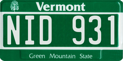 VT license plate NID931