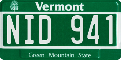 VT license plate NID941