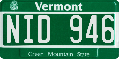 VT license plate NID946