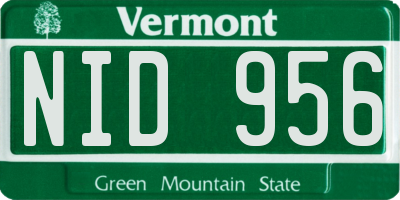 VT license plate NID956