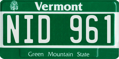 VT license plate NID961