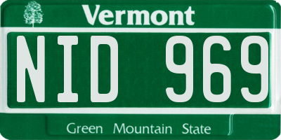 VT license plate NID969