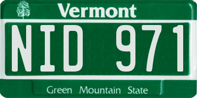 VT license plate NID971