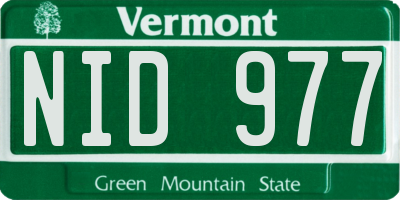 VT license plate NID977