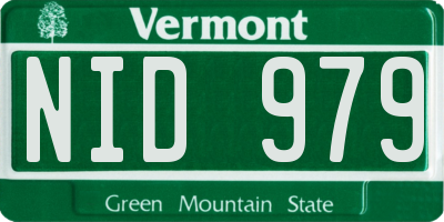 VT license plate NID979