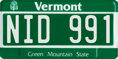 VT license plate NID991