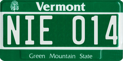 VT license plate NIE014