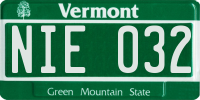 VT license plate NIE032
