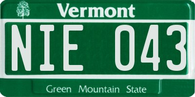 VT license plate NIE043