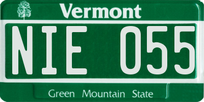 VT license plate NIE055