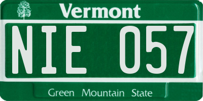 VT license plate NIE057