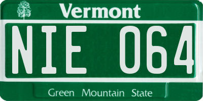 VT license plate NIE064