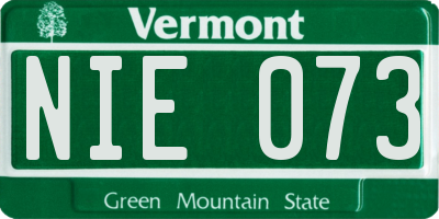 VT license plate NIE073