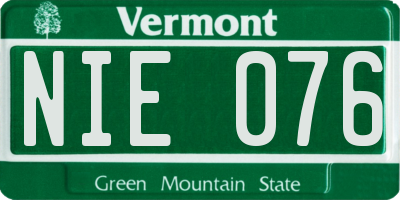 VT license plate NIE076