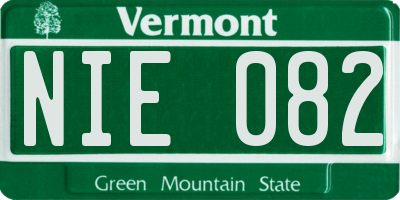 VT license plate NIE082