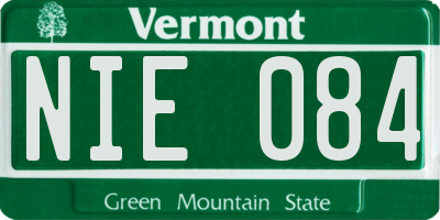 VT license plate NIE084