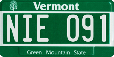 VT license plate NIE091