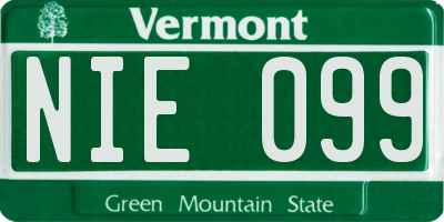 VT license plate NIE099